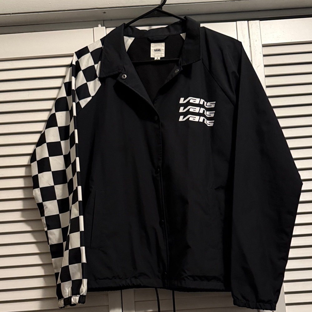 Vans Black and White Checkered Windbreaker Jacket